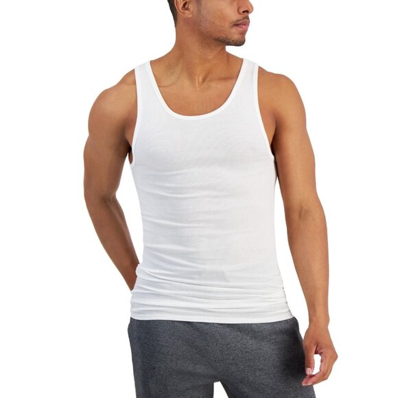 Alfani Men's 4-Pk. Regular-Fit Solid Tanks White Size 2XL - Picture 1 of 1